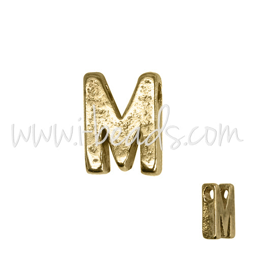 Letter bead M gold plated 7x6mm (1)