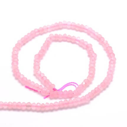 Natural Jade Dyed rondelle Pink rondelle 4X2.5mm hole: 1mm (1 strand)