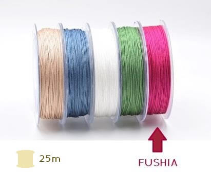 Nylon braided cord high quality- 0.8mm- FUSHIA -(sold per roll - 25m)