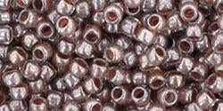 cc1071 - toho takumi lh round beads 11/0 inside-color crystal/antique plum lined (10g)