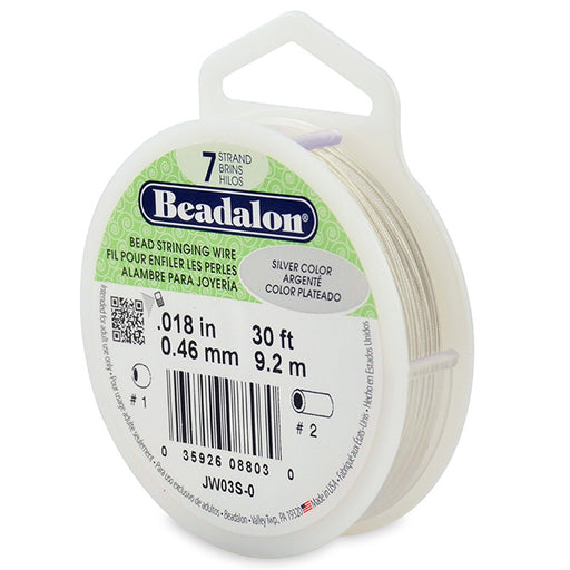 Buy Beadalon bead stringing wire 7 strands metallic silver 0.46mm, 9.2m (1)
