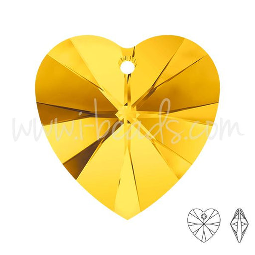 Buy swarovski heart pendant light topaz 18mm (1)