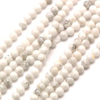 Natural Howlite, round beads, 2mm, hole: 0.8mm, approx 184 beads (1 strand)