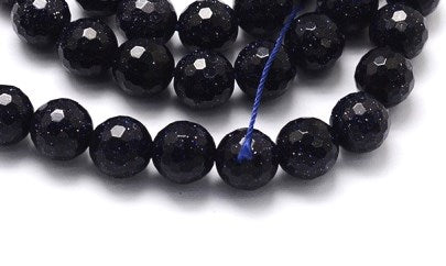 Goldstone faceted round beads 8mm (about 49 beads/strand) (1strand)