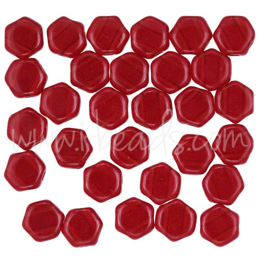 Buy Honeycomb beads 6mm ruby transparent (30)