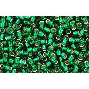 cc36 - Toho Treasure beads 11/0 silver lined green emerald (5g)