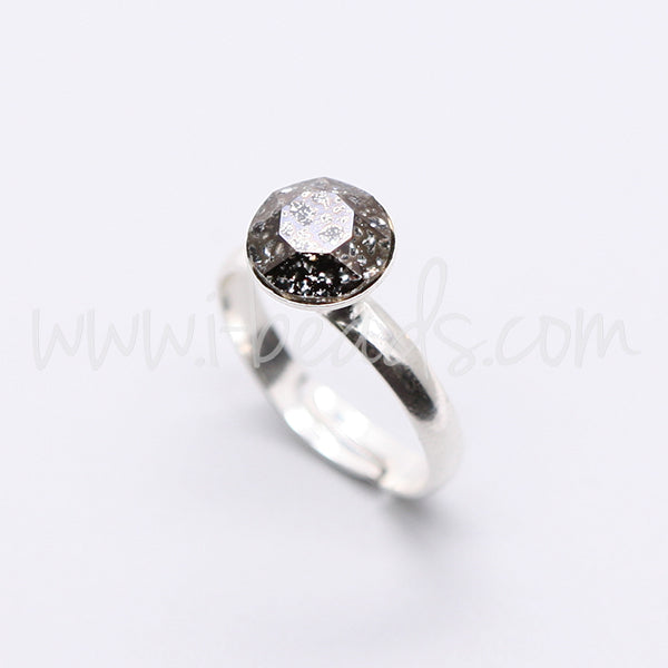 Adjustable ring cupped setting for Swarovski 1088 SS39 silver plated (1)