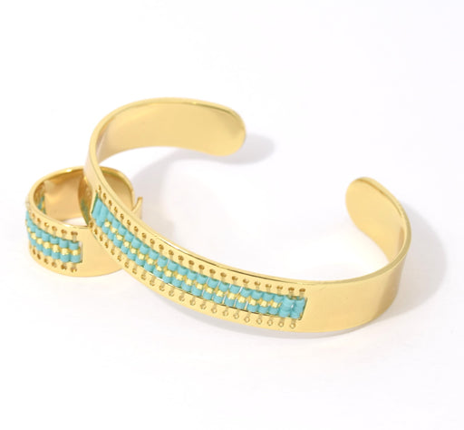 Adjustable bangle colour gold plated 60 mm diameter for seedbead sewing TOHO or Miyuki