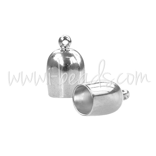 Bullet End Cap Silver Plated 4mm (2)