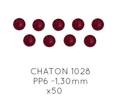 Swarovski 1028 Xilion chaton Ruby Foiled - PP6 -1,30mm (50)