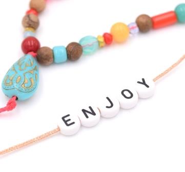 Word ENJOY -5 letter beads 7mm (1 word)