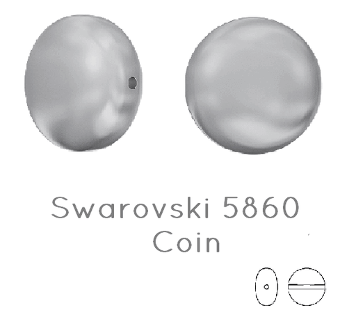 Buy 5860 Swarovski coin Grey pearl 14mm 0.7mm (2)