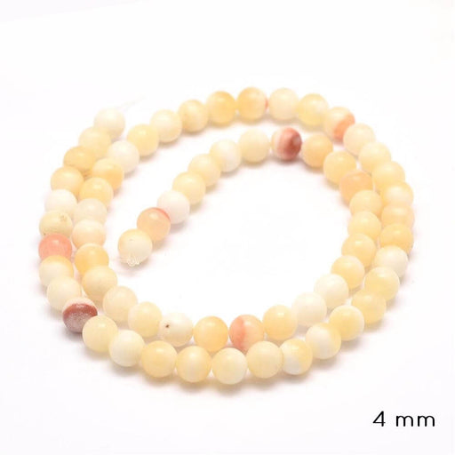 Natural Honey Jade round Bead, 4mm, Hole: 1mm; about 95pcs/strand (1 strand)