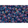 cc381 - Toho beads 8/0 aqua/oxblood lined (10g)