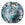 Beads wholesaler  - Murano bead lentil blue and silver 20mm (1)