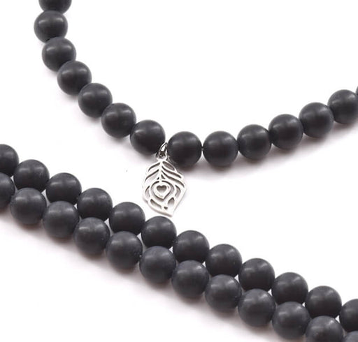 Black Onyx Frosted round beads 8mm per strand appx 46 beads 38 cm(1 strand)