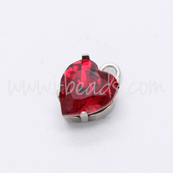 Pendant setting for Swarovski 4831 heart 11mm antique silver plated (1)