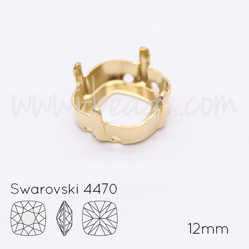 Sew on setting for Swarovski 4470 12mm gold plated (1)