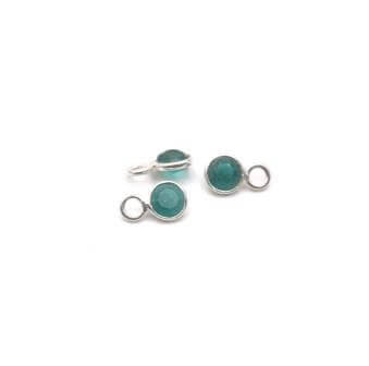 Buy small charm with green onyx and Sterling Silver 8x5mm (2)