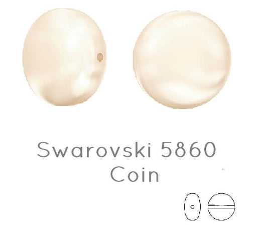 Buy 5860 Swarovski coin CreamRose light pearl 14mm 0.7mm (2)