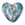 Beads wholesaler  - Murano bead heart blue and silver 20mm (1)
