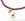 Beads wholesaler  - Pendent link, gold plated 3micron - tiny oval charm with garnet gemstone - 10x0,7mm (1)