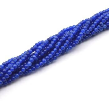 Natural jade Round Beads Dyed BLUE LAPIS 3mm appx 140 beads hole:0.5mm (1 strand)