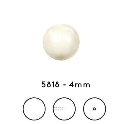 Swarovski 5818 Half drilled - Crystal creamrose pearl - 4mm (10)