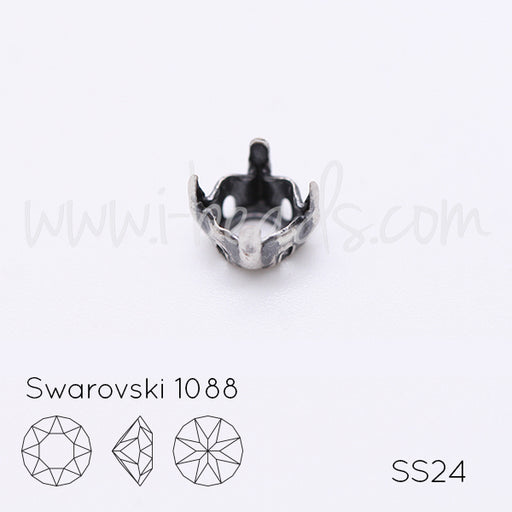 Sew on setting for Swarovski 1088 SS24 antique silver plated (20)