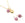 Beads wholesaler  - Charms Tourmaline PINK flat beads 6mm + ring gold plated ( 2 beads)