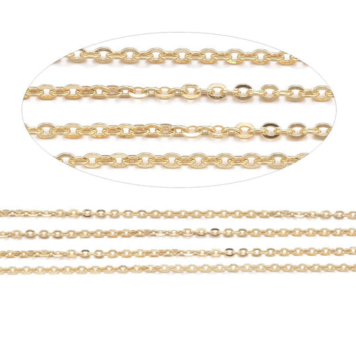 Buy Stainless Steel extra fine Chains, Golden, 1.1x0.3mm (50cm)