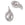 Beads wholesaler  - Charm, pendant cross zircon rhodium high quality plating 10mm (1)