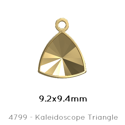 Swarovski 4799/J Kaleidoscope Triangle Fancy Stone Pendant settings golden 9,2x9,4mm (2)