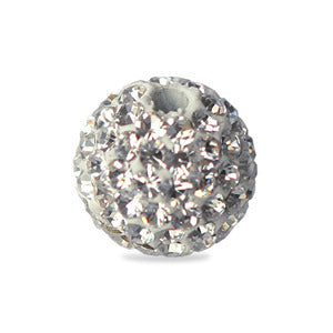 Premium shamballa style half drilled beads crystal 6mm (2)