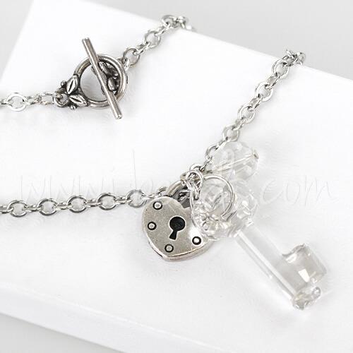 DIY Key to my heart Swarovski crystal necklace