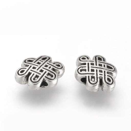 Buy Beads, chinese knots, metal nickel free color Silver 7x10mm (2)