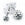 Beads wholesaler  - Stud earring cup for 6mm half drilled pearl metal silver plated (2)