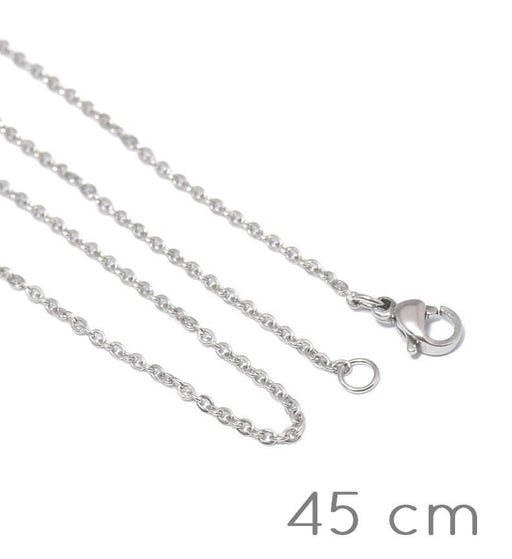 Stainless Steel Cross Chain Necklace, with Clasp,1.5mm- 45cm (1)