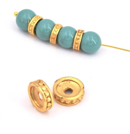 Buy Heishi bead rondelle ethnic gold plated 18K, 7mm - Hole:2mm (2)