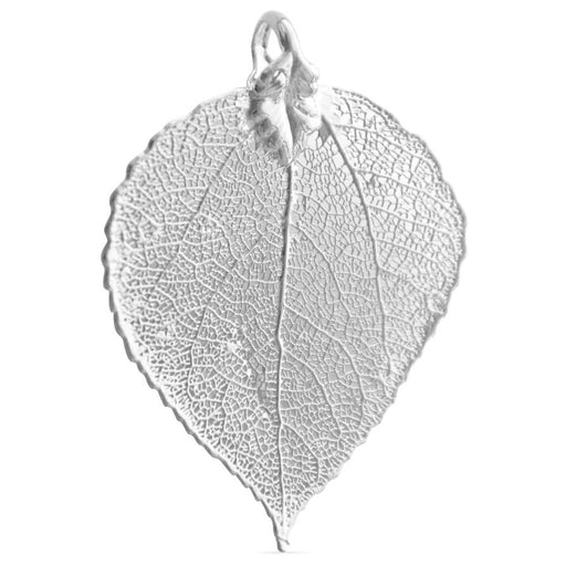 Real aspen leaf pendant sterling silver 50mm (1)