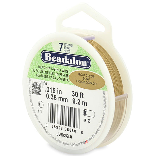 Buy Beadalon bead stringing wire 7 strands metallic gold 0.38mm, 9.2m (1)