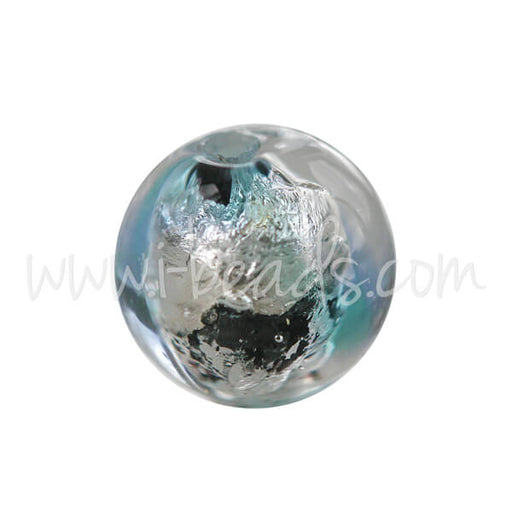Buy Murano bead round blue and silver 8mm (1)