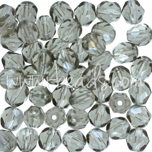 Buy Czech fire-polished beads black diamond 6mm (50)