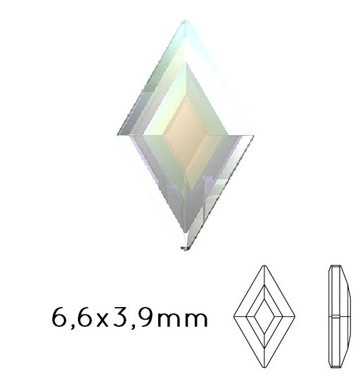 2773 Swarovski flat back Diamand Shape rhinestones crystal AB 6.6x3.9mm (5)