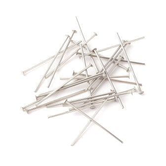 Stainless Steel head Pins, steel color-20.5mmx0.6 (10)