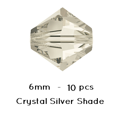 Buy 5328 Swarovski Xillion beads Silver Shade 6mm (10)