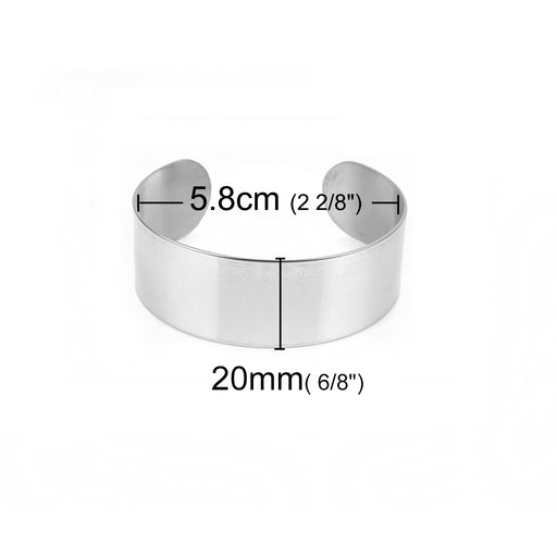 Stainless Steel bangle 20 mm - diam : 60mm (1)