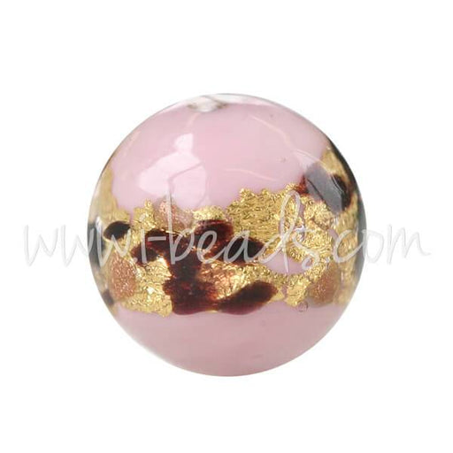 Buy Murano bead round pink leopard 10mm (1)