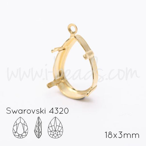 Buy pendant setting for Swarovski 4320 18x13mm gold plated (1)