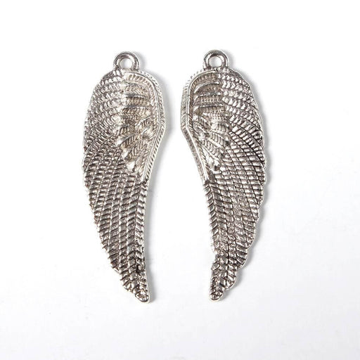 Pendants, Wings Antique Silver 37mm (2)